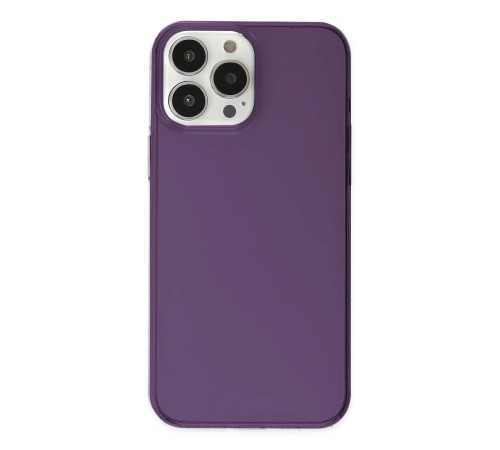 iPhone 14 Pro Kılıf Pc Sert Şeffaf Kapak - Mor