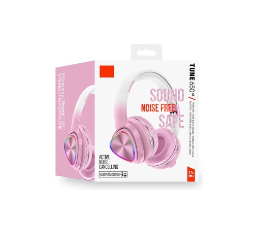 Karler Bass Tune 650 BT RGB Kablosuz Kafaüstü Kulaklık - Pembe Karler Bass Tune 650 BT RGB Kablosuz Kafaüstü Kulaklık - Pembe