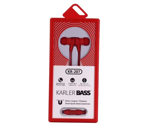 Karler Bass KR-207 Mıknatıslı Kablolu Kulaklık - Kırmızı Karler Bass KR-207 Mıknatıslı Kablolu Kulaklık - Kırmızı