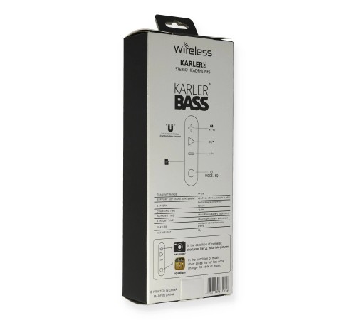 Karler Bass KR103 Kablosuz Kulaklık - Siyah Karler Bass KR103 Kablosuz Kulaklık - Siyah