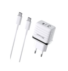 Konfulon C32D 20W PD Şarj Cihazı + DC15 1M 20W 5A Type-C to Type-C Kablolu Şarj Cihazı