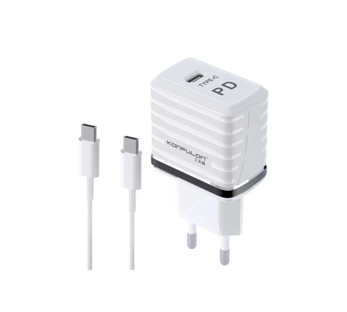 Konfulon C32D 20W PD Şarj Cihazı + DC15 1M 20W 5A Type-C to Type-C Kablolu Şarj Cihazı Konfulon C32D 20W PD Şarj Cihazı + DC15 1M 20W 5A Type-C to Type-C Kablolu Şarj Cihazı