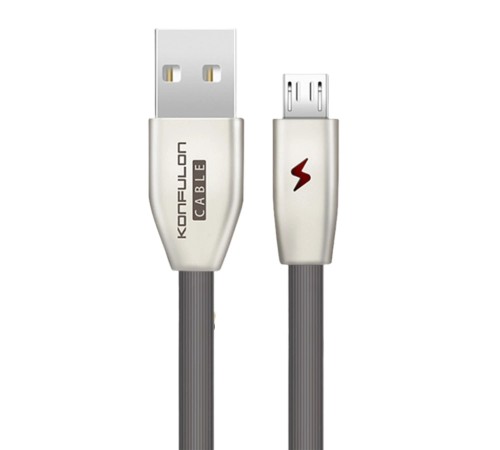 Konfulon S53 Led Işıklı Micro USB Kablo 1M 3A - Siyah Konfulon S53 Led Işıklı Micro USB Kablo 1M 3A - Siyah