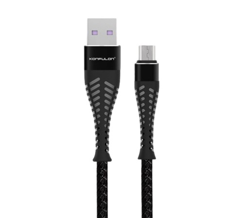 Konfulon S61 Micro USB Kablo 1.2M 2.1A - Siyah