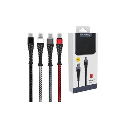 Konfulon S61 Micro USB Kablo 1.2M 2.1A - Siyah