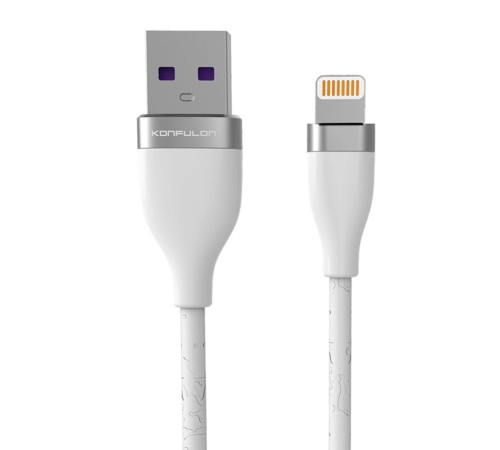 Konfulon S83 Seramik Uçlu Lightning Kablo iphone Uyumlu 1M 3.1A - Beyaz
