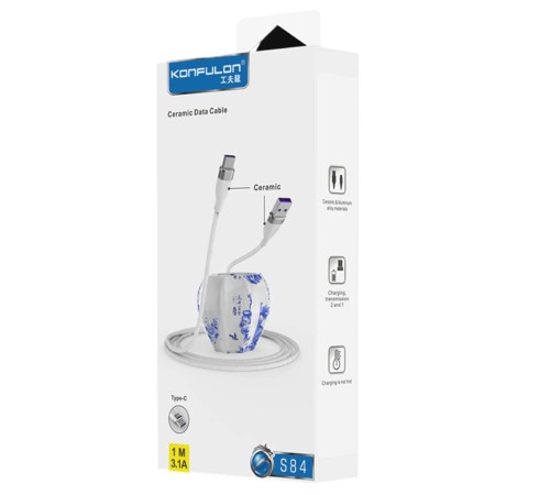 S84 Seramik Uçlu Type-C 1M 3.1A - Beyaz S84 Seramik Uçlu Type-C 1M 3.1A - Beyaz