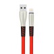 Konfulon S89 Metal Uçlu Lightning Kablo iphone Uyumlu 1M 2.4A - Kırmızı