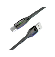 S91 Ledli Micro USB Kablo 1M 2.4A - Siyah