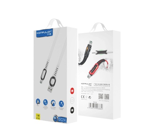 Konfulon DC24 Micro USB Kablo 1.2M 4A - Siyah