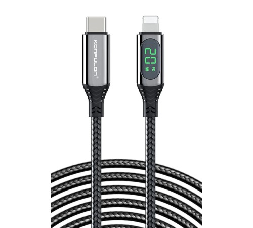 Konfulon DC41 Type-C to Lightning 1M Örgü 20W Hızlı Şarj Kablo - Siyah Konfulon DC41 Type-C to Lightning 1M Örgü 20W Hızlı Şarj Kablo - Siyah