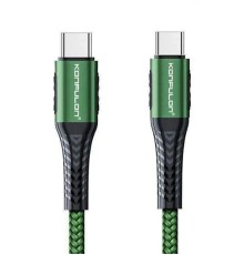 Konfulon DC43 Type-C to Type-C 1M Örgü 60W Hızlı Şarj Kablo - Yeşil