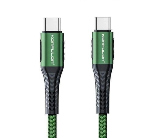 Konfulon DC43 Type-C to Type-C 1M Örgü 60W Hızlı Şarj Kablo - Yeşil Konfulon DC43 Type-C to Type-C 1M Örgü 60W Hızlı Şarj Kablo - Yeşil