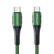 Konfulon DC43 Type-C to Type-C 1M Örgü 60W Hızlı Şarj Kablo - Yeşil