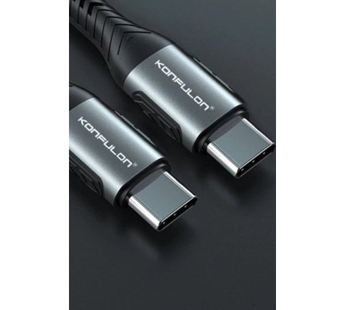 Konfulon DC43 Type-C to Type-C 1M Örgü 60W Hızlı Şarj Kablo - Yeşil Konfulon DC43 Type-C to Type-C 1M Örgü 60W Hızlı Şarj Kablo - Yeşil