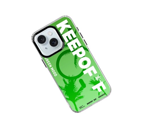 Keep Off iPhone 15 Summer Travel Magsafe Kapak - Green Mood Keep Off iPhone 15 Summer Travel Magsafe Kapak - Green Mood