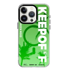 Keep Off iPhone 15 Pro Max Summer Travel Magsafe Kapak - Green Mood