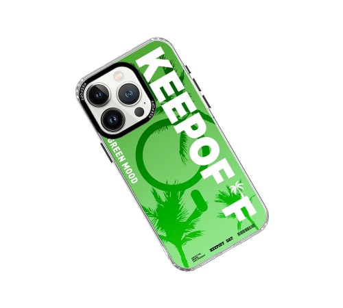Keep Off iPhone 15 Pro Max Summer Travel Magsafe Kapak - Green Mood Keep Off iPhone 15 Pro Max Summer Travel Magsafe Kapak - Green Mood
