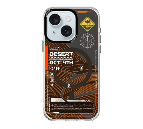 Keep Off iPhone 15 Map Magsafe Kapak - Desert Keep Off iPhone 15 Map Magsafe Kapak - Desert