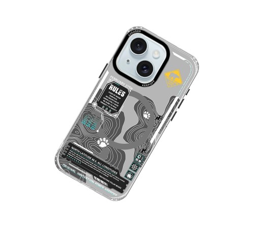 Keep Off iPhone 15 Map Magsafe Kapak - Snowfield Keep Off iPhone 15 Map Magsafe Kapak - Snowfield