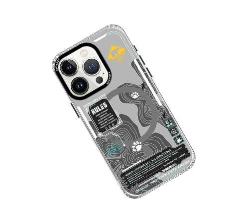 Keep Off iPhone 15 Pro Map Magsafe Kapak - Snowfield Keep Off iPhone 15 Pro Map Magsafe Kapak - Snowfield