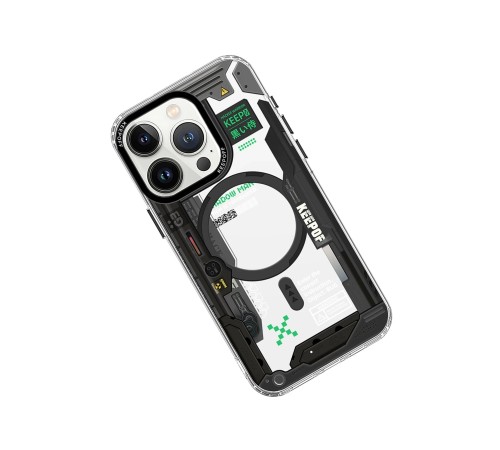 Keep Off iPhone 15 Pro Future Armor Magsafe Kapak - Black Samurai Keep Off iPhone 15 Pro Future Armor Magsafe Kapak - Black Samurai
