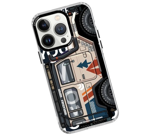 Keep Off iPhone 15 Pro Cross Country Travel Magsafe Kapak - Jungle Keep Off iPhone 15 Pro Cross Country Travel Magsafe Kapak - Jungle