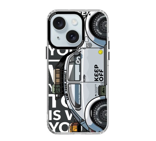 Keep Off iPhone 15 Cross Country Travel Magsafe Kapak - Snow Keep Off iPhone 15 Cross Country Travel Magsafe Kapak - Snow