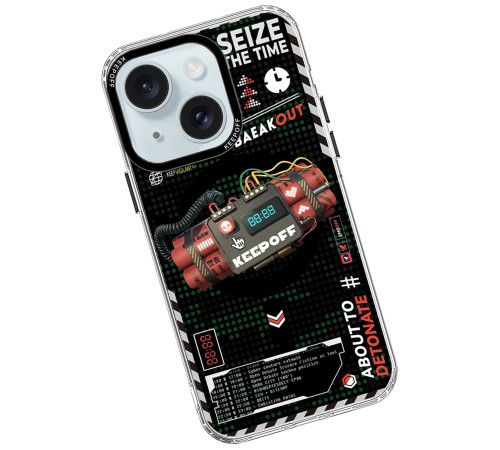Keep Off iPhone 15 Battlefield Magsafe Kapak - Blasting Keep Off iPhone 15 Battlefield Magsafe Kapak - Blasting