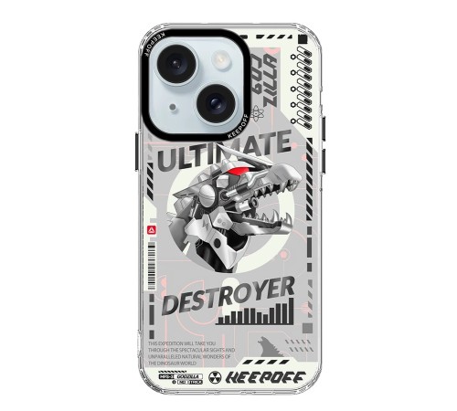 Keep Off iPhone 15 DNA Magsafe Kapak - Godzilla Keep Off iPhone 15 DNA Magsafe Kapak - Godzilla