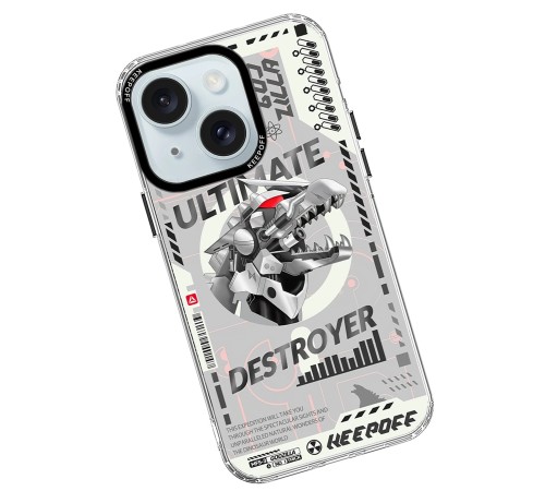 Keep Off iPhone 15 DNA Magsafe Kapak - Godzilla Keep Off iPhone 15 DNA Magsafe Kapak - Godzilla