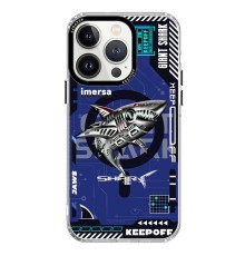 Keep Off iPhone 15 Pro DNA Magsafe Kapak - Men Eating Shark