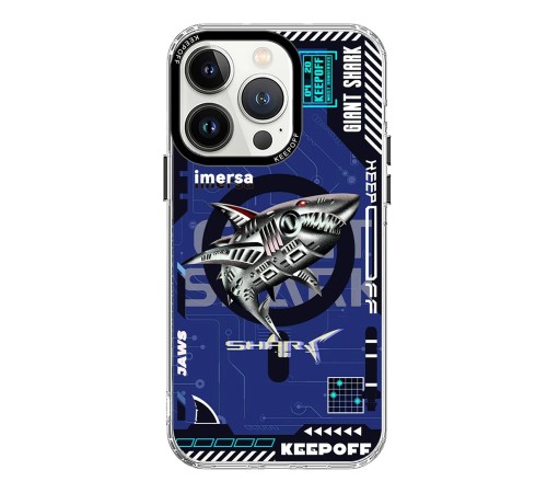 Keep Off iPhone 15 Pro DNA Magsafe Kapak - Men Eating Shark Keep Off iPhone 15 Pro DNA Magsafe Kapak - Men Eating Shark