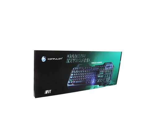 Konfulon V1 RGB Işıklı Metal Yüzey Türkçe Q Kablolu Gaming Klavye Konfulon V1 RGB Işıklı Metal Yüzey Türkçe Q Kablolu Gaming Klavye