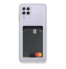 Samsung Galaxy A22 Kılıf Kart Şeffaf Silikon - Şeffaf