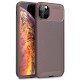 iPhone 11 Pro Max Kılıf Auto Focus Karbon Kapak - Kahverengi