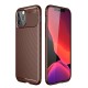 iPhone 12 Pro Max Kılıf Auto Focus Karbon Kapak - Kahverengi