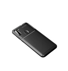 Samsung Galaxy A11 Kılıf Auto Focus Karbon Kapak - Siyah