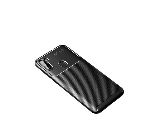 Samsung Galaxy A11 Kılıf Auto Focus Karbon Kapak - Siyah
