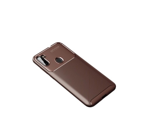Samsung Galaxy A11 Kılıf Auto Focus Karbon Kapak - Kahverengi Samsung Galaxy A11 Kılıf Auto Focus Karbon Kapak - Kahverengi