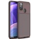 Samsung Galaxy M30S Kılıf Auto Focus Karbon Kapak - Kahverengi