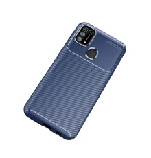 Samsung Galaxy M31 Kılıf Auto Focus Karbon Kapak - Lacivert