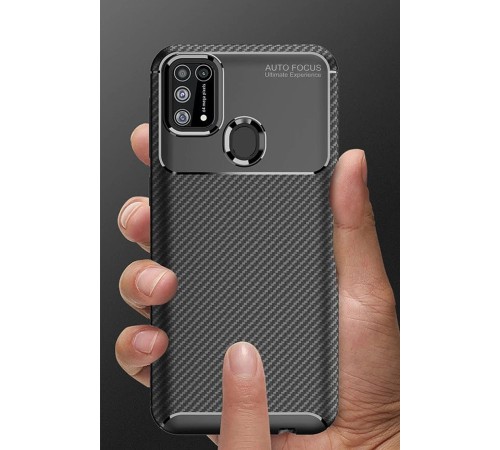 Samsung Galaxy M31 Kılıf Auto Focus Karbon Kapak - Lacivert