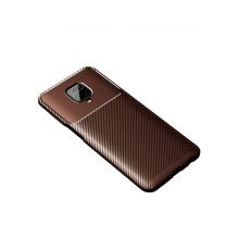 Xiaomi Redmi Note 9 Pro Kılıf Auto Focus Karbon Kapak - Kahverengi