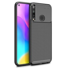 Huawei P40 Lite E Kılıf Auto Focus Karbon Kapak - Siyah