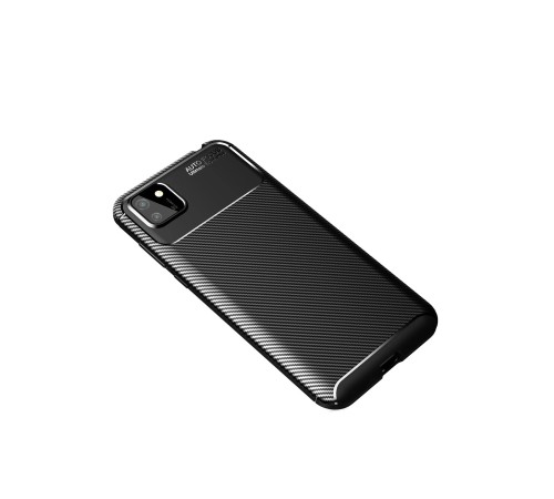 Huawei Y5P Kılıf Auto Focus Karbon Kapak - Siyah