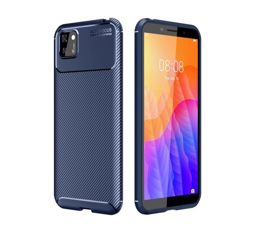 Huawei Y5P Kılıf Auto Focus Karbon Kapak - Lacivert