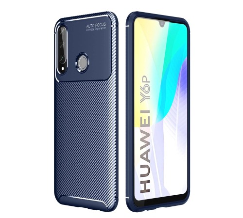 Huawei Y6P Kılıf Auto Focus Karbon Kapak - Lacivert