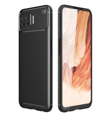 Oppo A73 Kılıf Auto Focus Karbon Kapak - Siyah