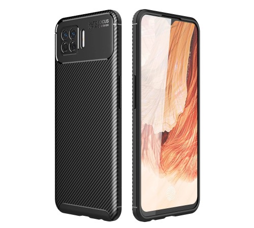 Oppo A73 Kılıf Auto Focus Karbon Kapak - Siyah